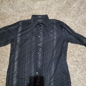 Men's Black Sparkly Men's Button-up